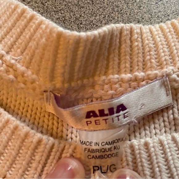 Alia Crochet Cream Sweater Size P Large - Picture 8 of 12